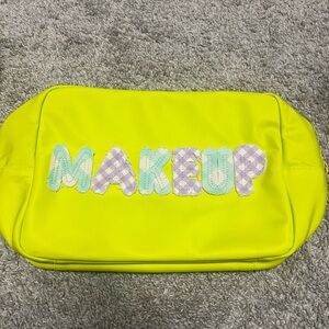 Neon Yellow 'MAKEUP' Cosmetic Bag